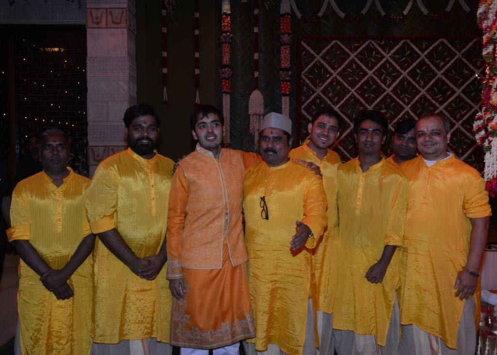 Pandit Chandrashekhar Sharma with the Ambani Family